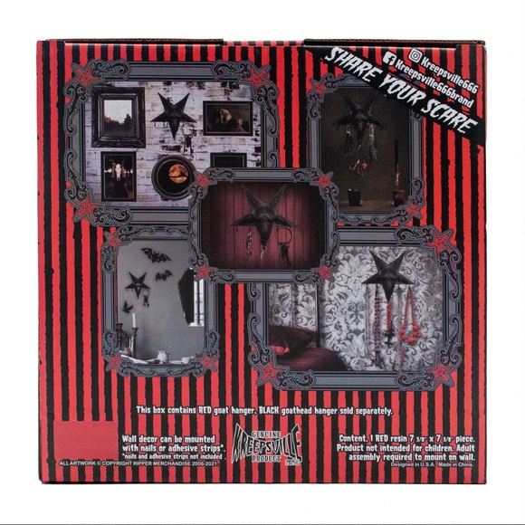 Red Goat Head Baphomet Wall Key holding hanger NWT - Picture 3 of 3